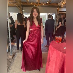 Elegant Burgundy Evening Gown